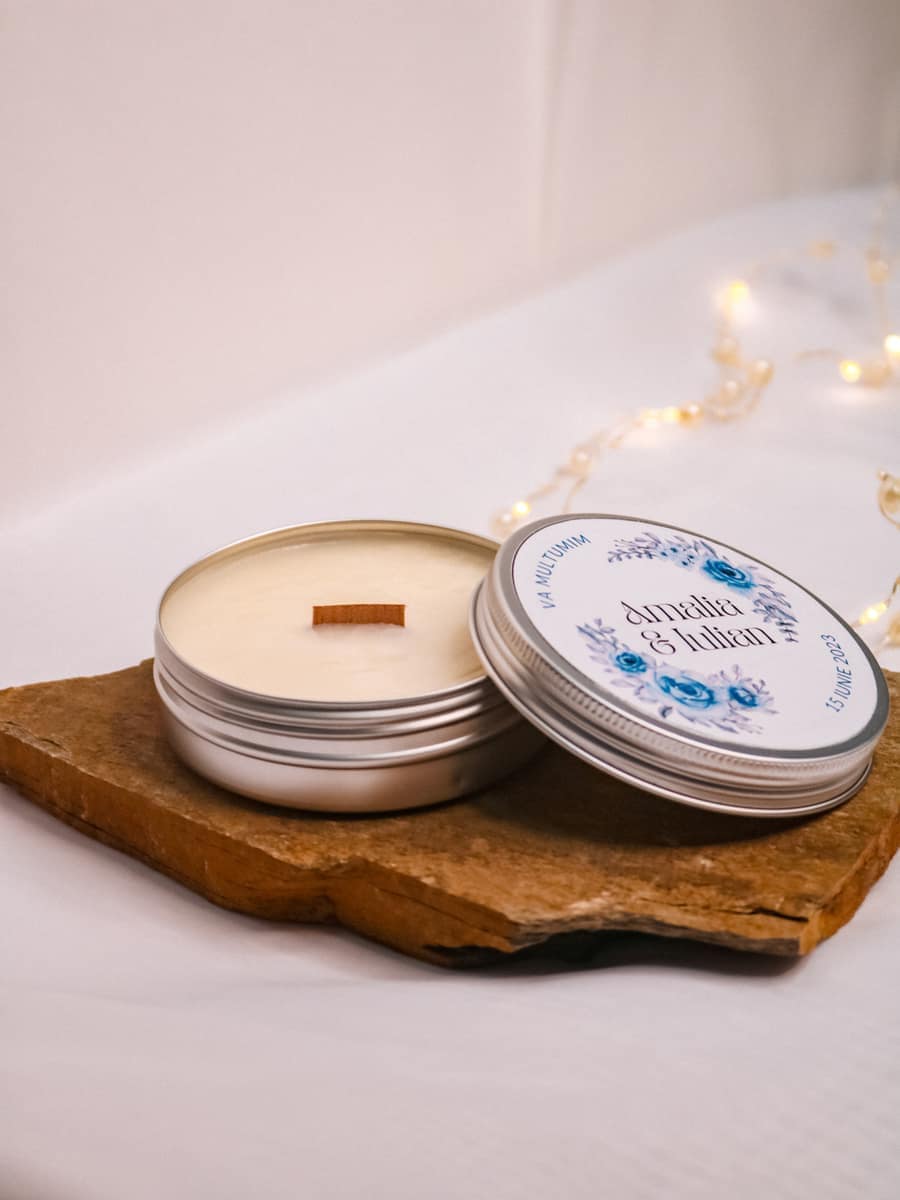 Marturii Nunta lumanare Cutiuta metalica 100g - imagine 9